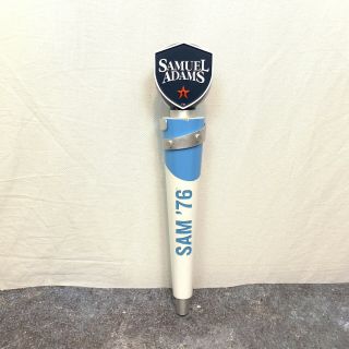 Samuel Adams Sam ‘76 Beer Bar Tap Handle 12” Height Triple - Sided Baby Blue White