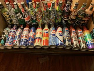 26 Mountain Dew Mt.  Dew Pepsi Bud Light Glaad Aluminum Bottles Empty Alu