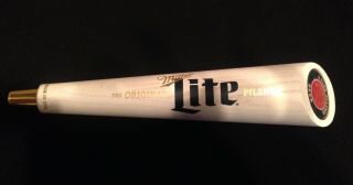 Miller Lite Beer Tap Handle Solid Wood And Brass Baseball Bat Tap Pull Mlb