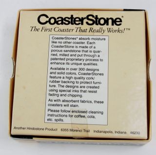 CoasterStone box of 4 coasters with Canada geese flying over marsh 5