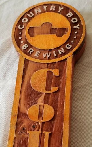 Country Boy Brewing Company Lexington Kentucky Wood Tap Pull Handle Man Cave Dec 2