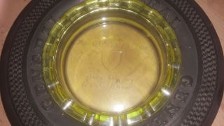 vintage Green Depression Glass Advertising Tire Ashtray General tire 3