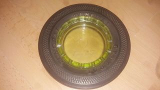 vintage Green Depression Glass Advertising Tire Ashtray General tire 5