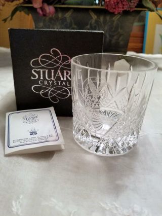 Stuart Crystal Whiskey Glass Etched Gleneagles Resort - Nib W/ Papers