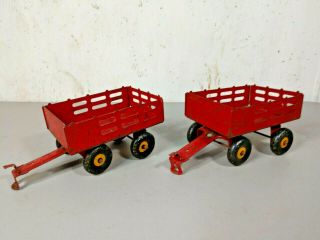Vintage Louis Marx Stake Trailers / Pup Train Trailers / Farm Wagons 1930s