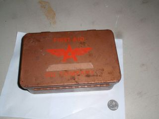 Flying A Oil Company First Aid Kit 1930s? Great Cond Has Insi