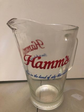 Vintage HAMM ' S Born In The Land Of Sky Blue Waters 60oz Beer Pitcher 3