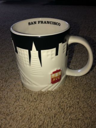 Starbucks Coffee San Francisco Golden Gate Bridge Cup Mug Relief 2012 16 Ounce