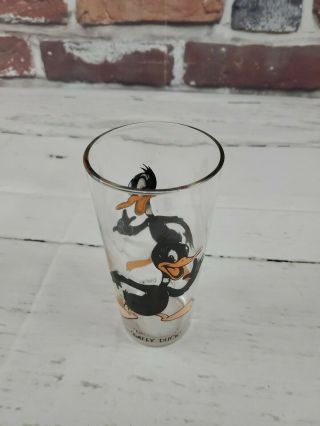 FEDERAL 1973 PEPSI COLLECTOR SERIES LOONEY TUNES DAFFY DUCK GLASS BLACK LETTERS 2