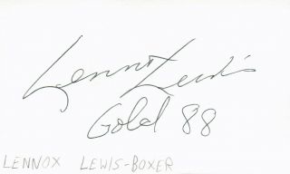 Lennox Lewis World Heavyweight Boxing Champion Autographed Signed Index Card