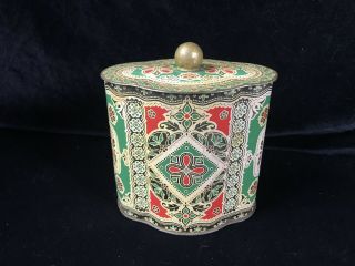 Vintage West German Tin Lithograph Cookie Container,  Cold War Era
