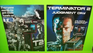 Terminator 2 Judgement Day 1991 Arcade Game,  Pinball Machine Flyer T2