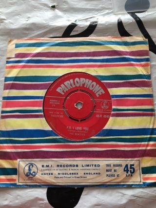 The Beatles Love Me Do Red Label Parlophone 1st Pressing R4949 Rare 3