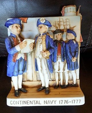 Vintage Haas Brothers Whiskey Decanter " Continental Navy 1776 - 1777 " 1/2 Pint