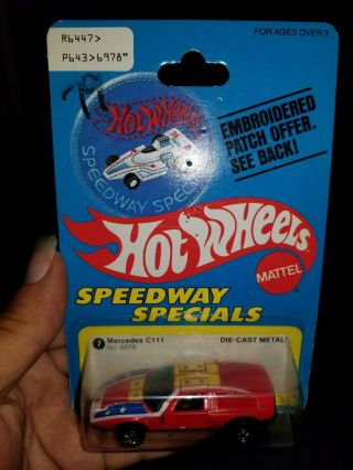 Hot Wheels Mercedes C - 111 On 1977 Speedway Specials Patch Card