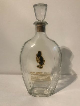 Vintage Old Crow Bourbon Bottled In Bond Empty Glass Bottle
