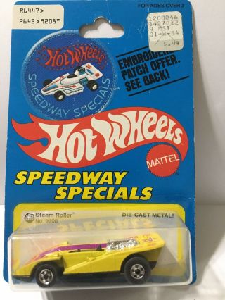 1978 Hot Wheels (speedway Specials) Patch Card.  Yellow Steam Roller 38.