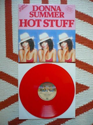 Donna Summer Hot Stuff (6:45) 12 " Red Vinyl Uk 1979 Casablanca 1st Press Single