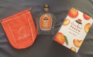 Crown Royal Peach Empty Bottle,  Bag & Box 750 Ml Limited Edition.  Rare