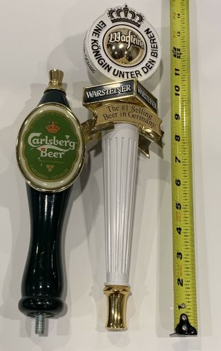 Warsteiner Tall Beer Tap Handle And Carlsberg Beer Tap Handle