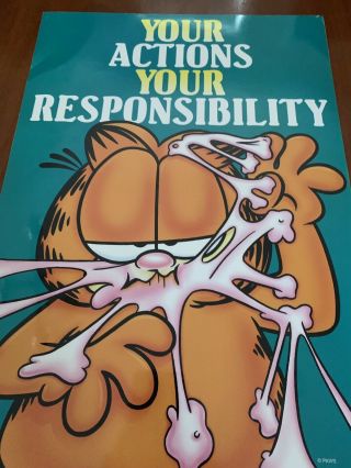 Vintage Garfield The Cat Poster by Argus 13.  5 
