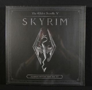 Skyrim Soundtrack By Jeremy Soule 4 X Lp Box Blue & Black Splatter Vinyl