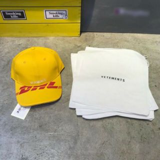 Falection 18fw Vetements Dhl Print Baseball Hat Adjustable Yellow Cap