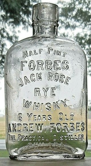 Half - Pint,  Forbes Jack Rose Rye Whiskey,  Philada. ,  Pa.