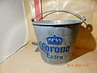 Corona Extra Beer Bucket - Holds A Six Pack With Ice Galvanized Steel,  Mexico