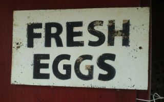 Vintage Wooden Produce Sign Vegetable Stand Fresh Eggs
