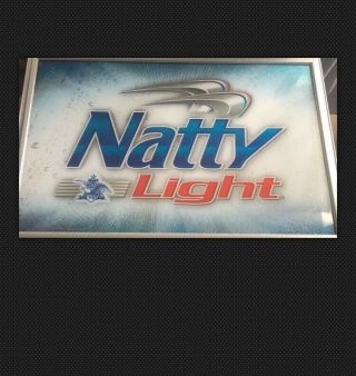 Natty Natural Light Beer Bar Mirror Man Cave Pub " Sign Anheuser Busch