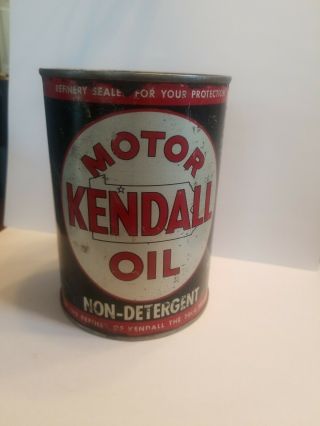 Vintage Kendall The 2000 Mile Motor Oil Metal Can Rare