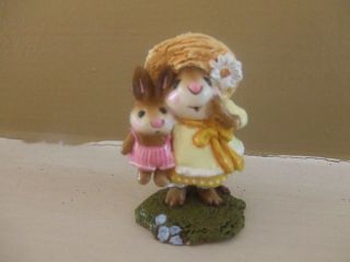 Wee Forest Folk A.  P.  Miss Daisey Yellow Dress / Pink Bunny Pre Owned