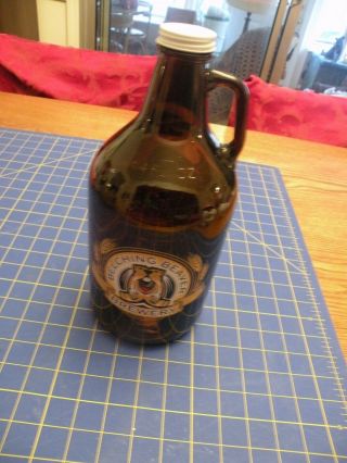 64 Oz.  Belching Beaver Brewery Inc.  Brown Beer Bottle With Handle