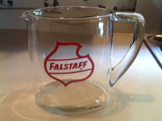 VINTAGE FALSTAFF BEER PITCHER w/ 5 FALSTAFF GLASSES BARWARE 2