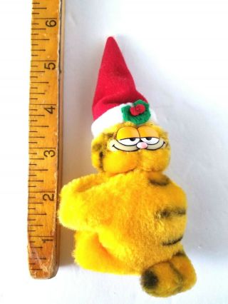 Garfield Clip - On Plush Santa Hat Vintage Holiday Christmas 3 " Tall Dakin 1981