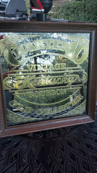Rare Vtg Charter 10 Kentucky Bourbon Mirror