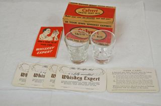Vintage Calvert Whiskey Advertising Shot Glass Taste Test Kit