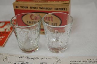 Vintage Calvert Whiskey Advertising Shot Glass Taste Test Kit 2
