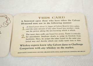 Vintage Calvert Whiskey Advertising Shot Glass Taste Test Kit 5