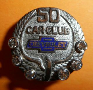 Chevrolet 50 Car Club Pin M10k 6 Jewels Gordon B Miller Co Ohio Shpping