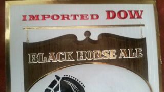 VINTAGE 1966 BLACK HORSE ALE SIGN Embosograph CANADA ALE / RARE 3