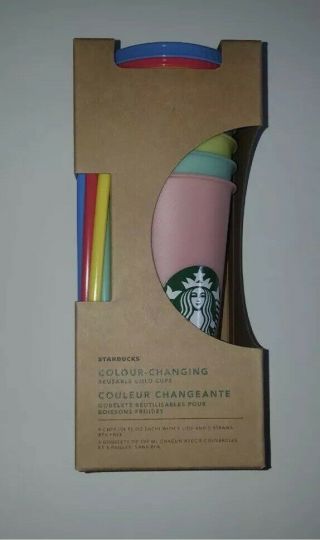 Starbucks 2019 Colour - Changing Reusable Cold Cups 5 Pk