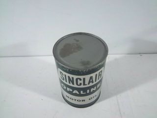 Vintage Sinclair Opaline Motor Oil Quart Can,  Gas Station Tin,  Full Qt. 4