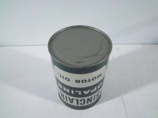 Vintage Sinclair Opaline Motor Oil Quart Can,  Gas Station Tin,  Full Qt. 5