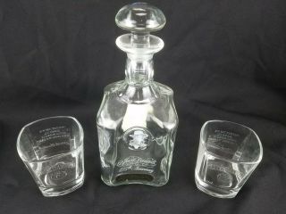 Jack Daniels 125th Anniversary Decanter With 2 Glasses 1990