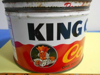 Vintage King Cole 1 Lb Coffee Tin,  St John,  N.  B.  Canada,  Color & Graphics
