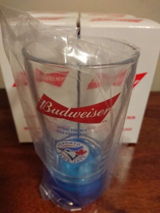 4x Toronto Blue Jays Budweiser Home Run Glass