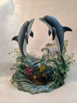 Dakin Wyland Dolphins Figurine " Paradise Found " No 1858