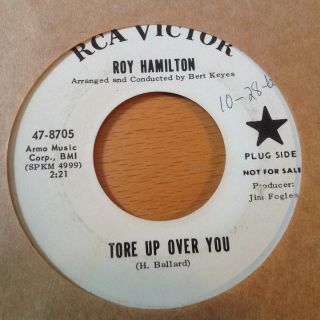 Roy Hamilton - Tore Up Over You / And I Love Her - Rca Promo 8705.  Vg,